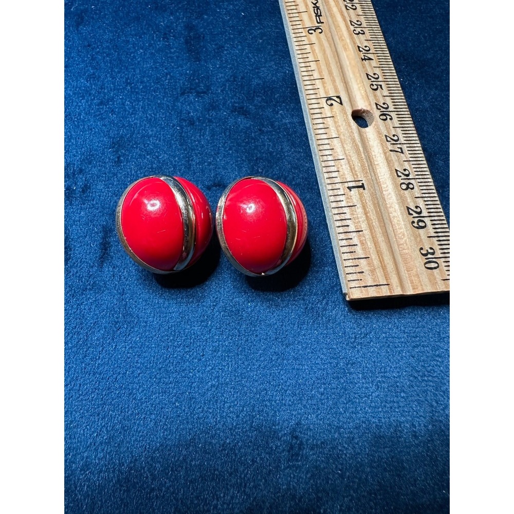 Vintage‎ Sarah Coventry Red Gold Clip On Earrings